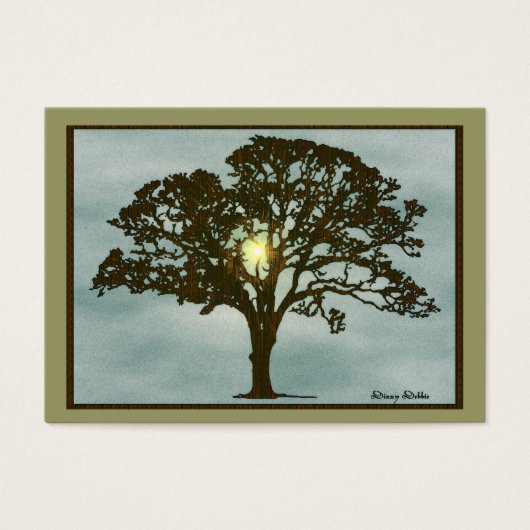 Oak Tree at Sunset Art Card (Front)