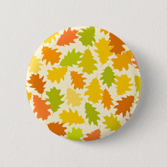 Oak tree autumn leaves button (Front)