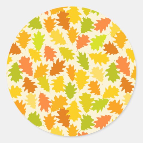 Oak tree autumn leaves classic round sticker