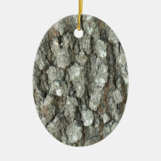 Oak Tree Bark Real Wood Camo Nature Camouflage Ceramic Ornament