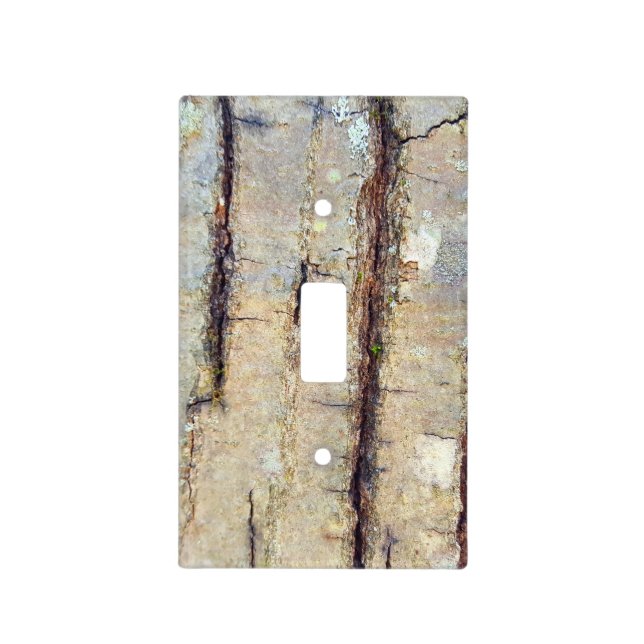 Oak Tree Bark Rustic Country Nature Photo Light Switch Cover (Front)