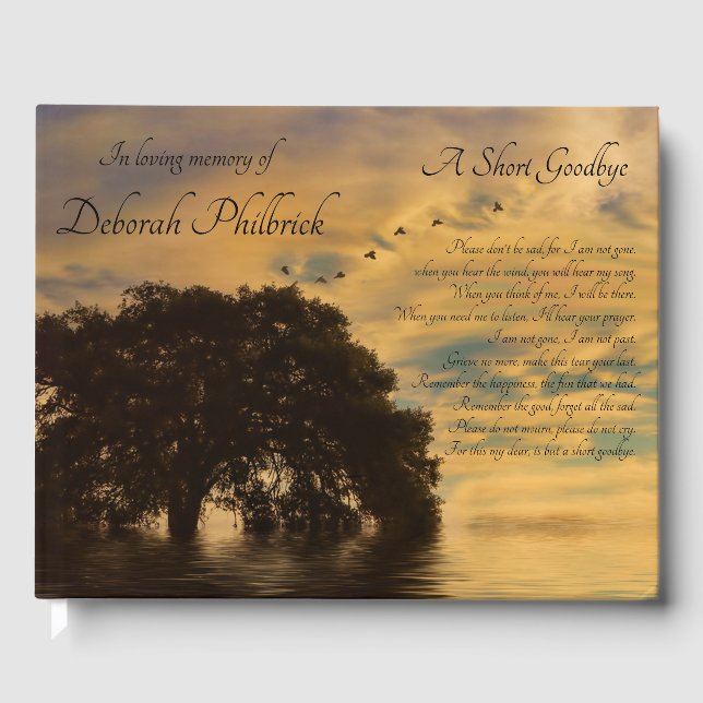 Oak Tree Birds  Memorial Celebration of Life Guest Guest Book (Front)