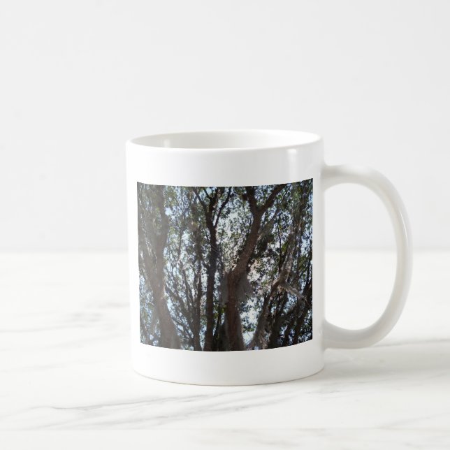 oak tree blue sky and moss coffee mug (Right)