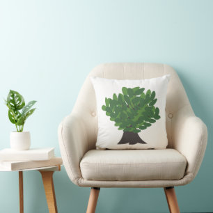 Oak Tree Botanical  Throw Pillow