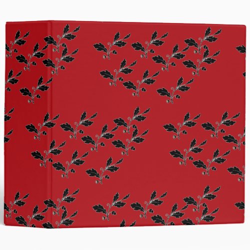oak tree branches on red 3 ring binder