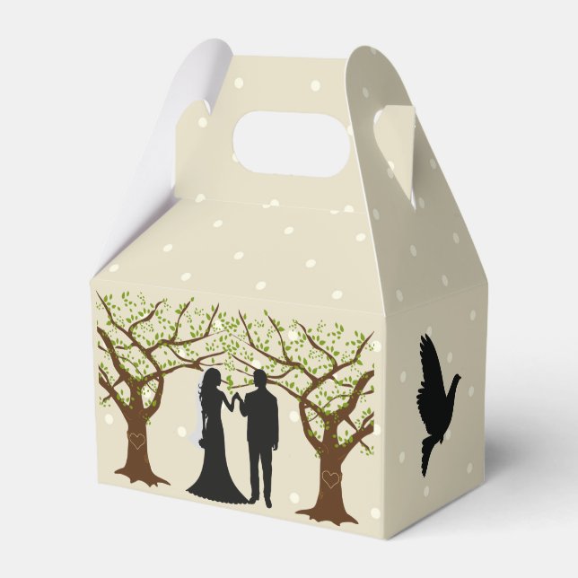 Oak Tree Bride and Groom Favor Gift Box (Front Side)