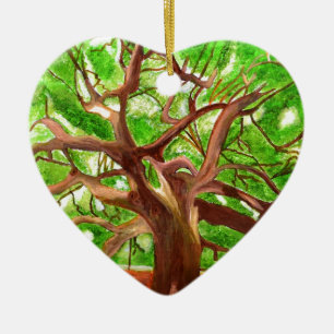 Oak Tree Ceramic Ornament