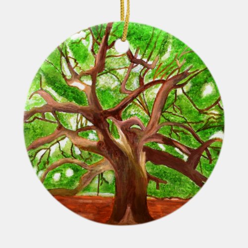 Oak Tree Ceramic Ornament
