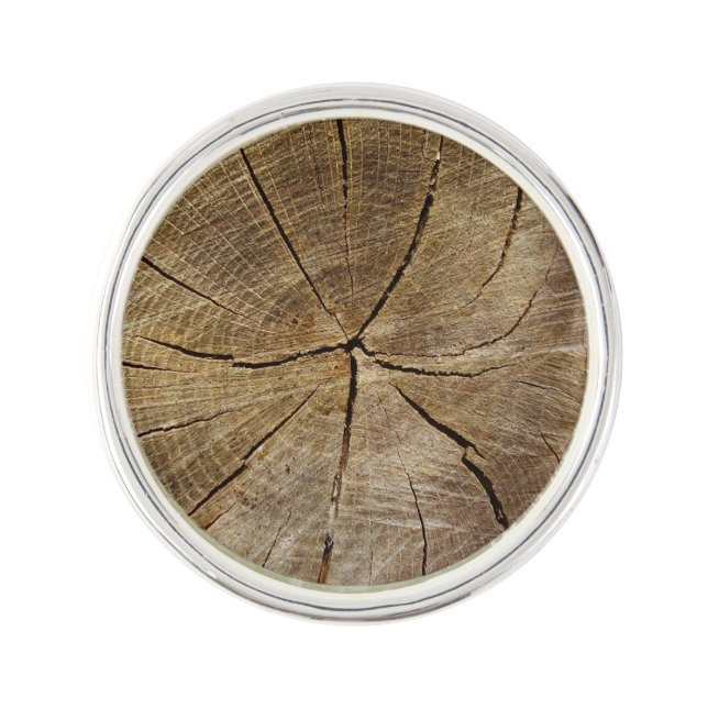 Oak Tree Cross Section Lapel Pin (Front)