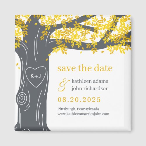 Oak Tree EDITABLE COLOR Save The Date Magnet