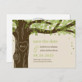 Oak Tree EDITABLE COLOR Save The Date Postcard (Front/Back)