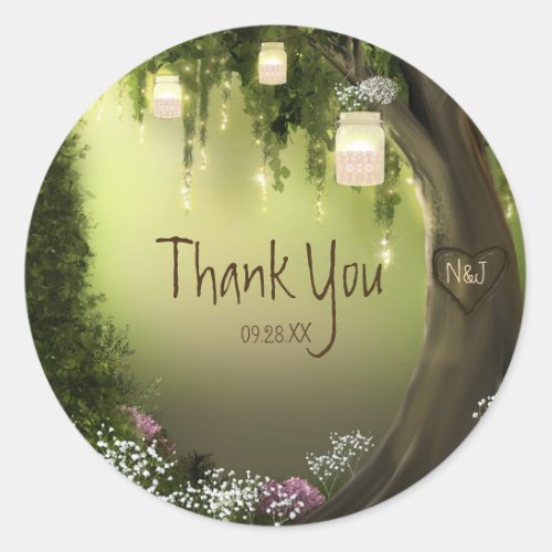 Oak Tree Enchanted Forest Garden Favor Stickers