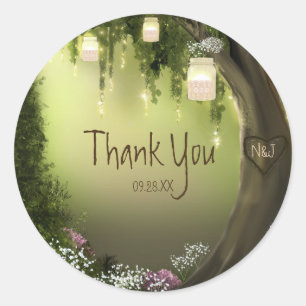Oak Tree Enchanted Forest Garden Favor Stickers