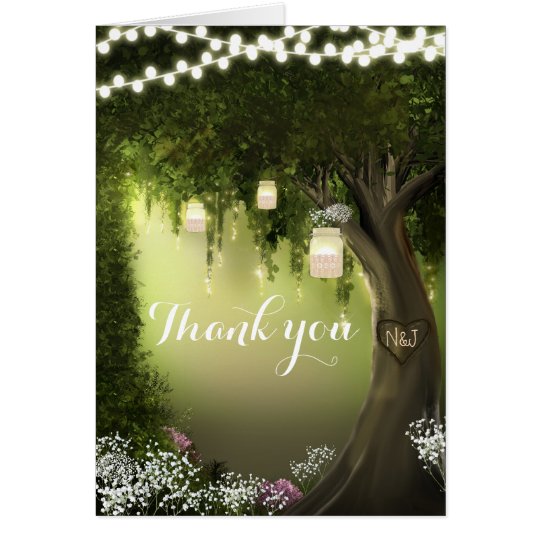 Oak Tree Enchanted Forest Garden Thank You Card | Zazzle.com