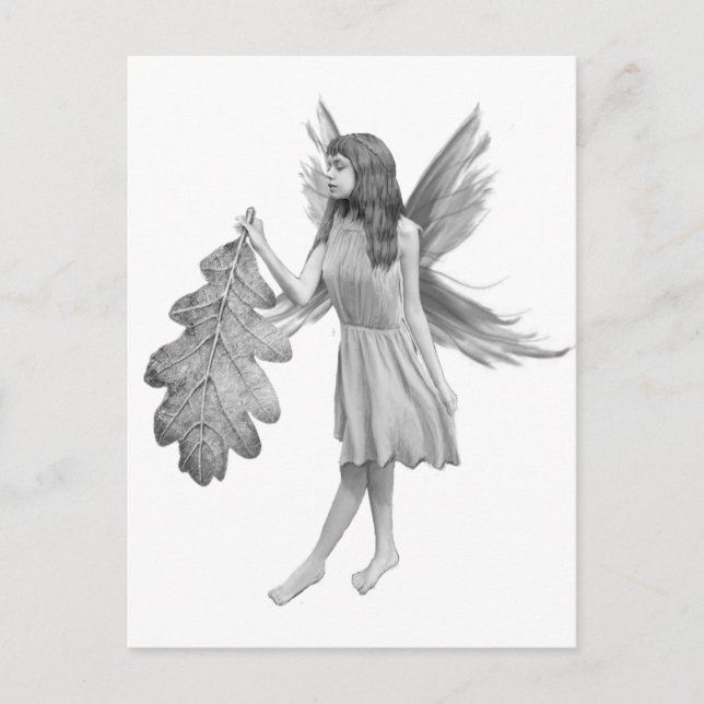 Oak Tree Fairy with Leaf Postcard (Front)