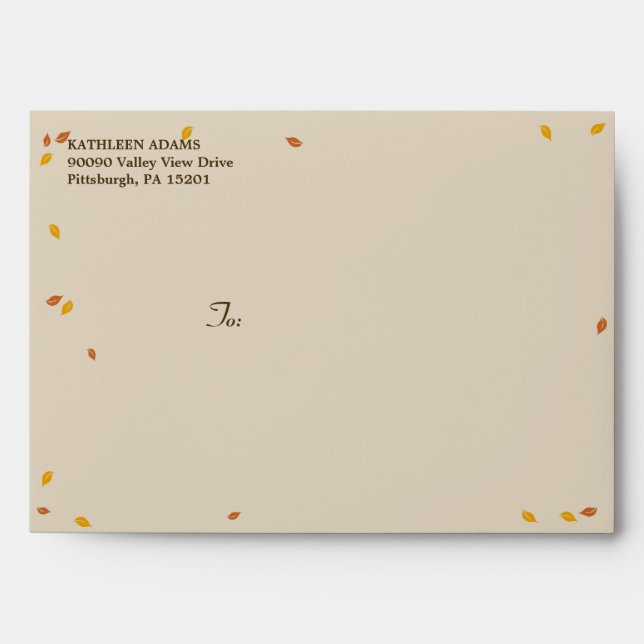Oak Tree Fall Wedding - A7 Envelope (Front)