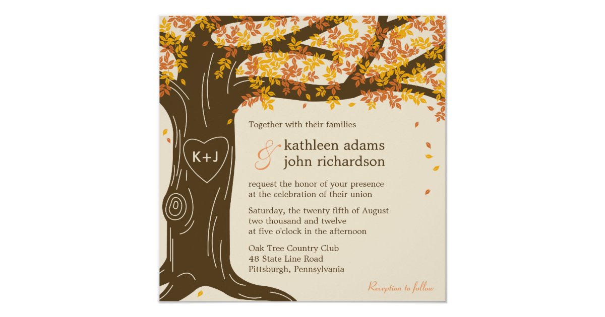 Fall Tree Wedding Invitations 9