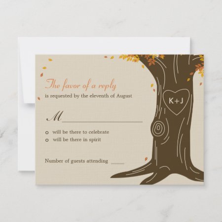Oak Tree Fall Wedding Rsvp / Response Card