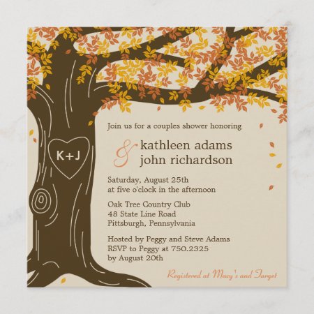 Oak Tree Fall Wedding Shower Invitation