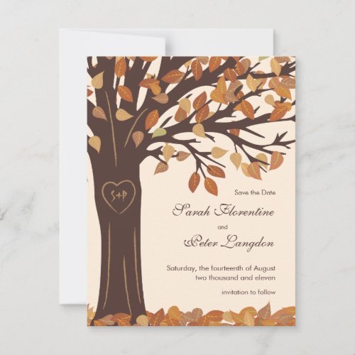 Oak Tree Heart Save the Date Wedding Card