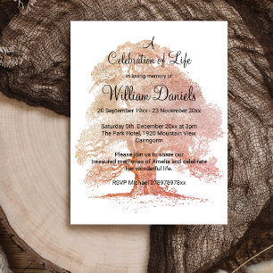 Oak Tree in Fall Celebration of Life Card