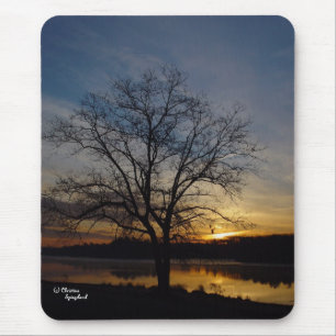 Oak Tree Lake Sunrise Mousepad