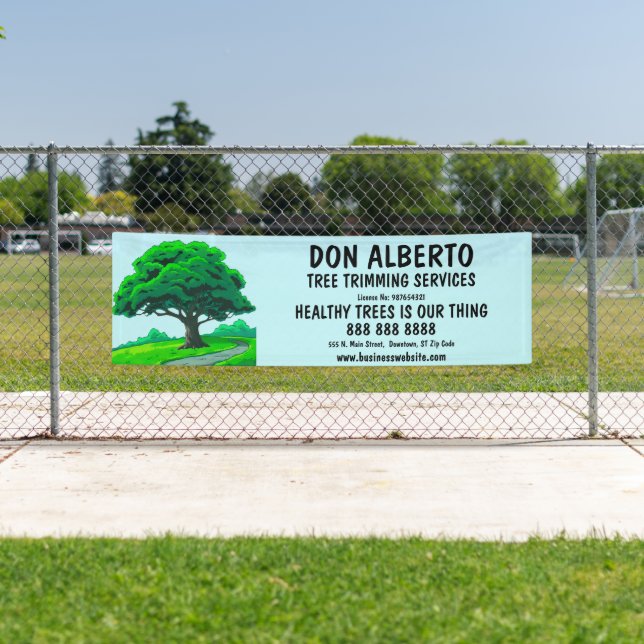 Oak Tree Logo | Custom Tree Trimming Service Banner (Insitu)
