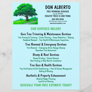 Oak Tree Logo Custom Tree Trimming Service Flyer