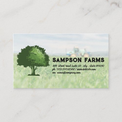 Oak Tree Logo  Farm and Tractor Business Card