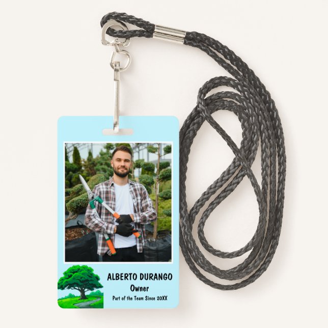 Oak Tree Logo | Tree Trimming Services Employee Badge (Front with Lanyard)