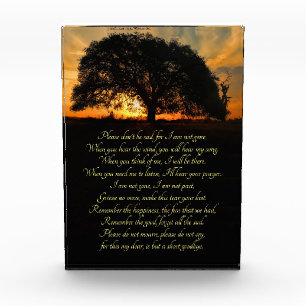 Oak Tree Memorial Tribute Poem Photo Block