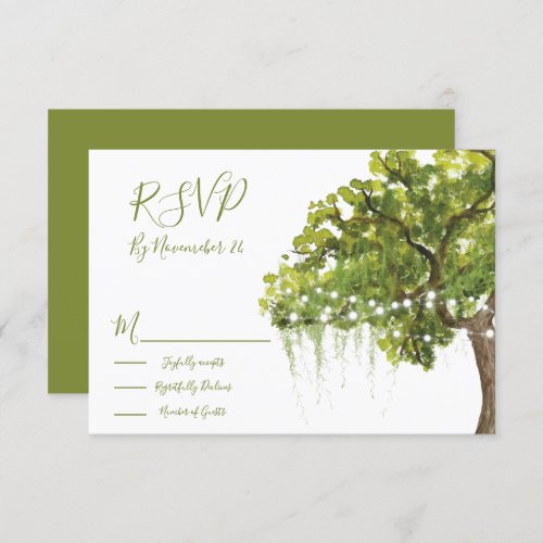 Oak Tree Moss lights response cards RSVP