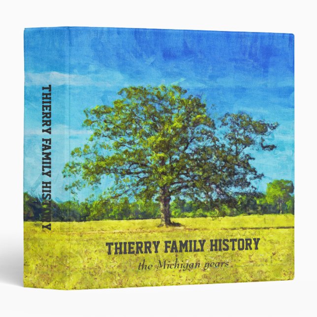 Oak Tree Painting 1.5" Family History Binder (Front/Spine)