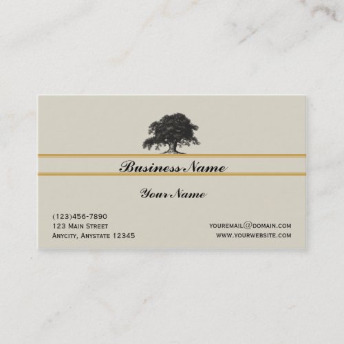 Oak Tree Plantation in Gold Business Card