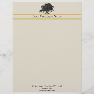 Oak Tree Plantation in Gold Letterhead