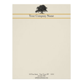 Oak Tree Plantation in Gold Letterhead