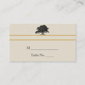 Oak Tree Plantation in Gold Wedding Place Cards