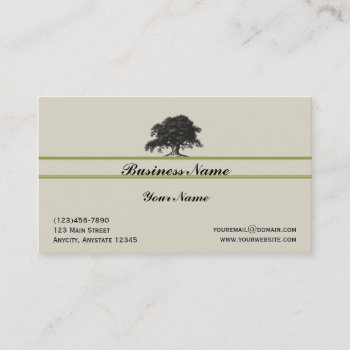 Oak Tree Plantation In Green Business Card by BeSeenBranding at Zazzle