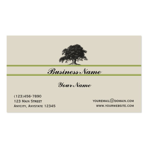 Oak Tree Plantation in Green Business Card