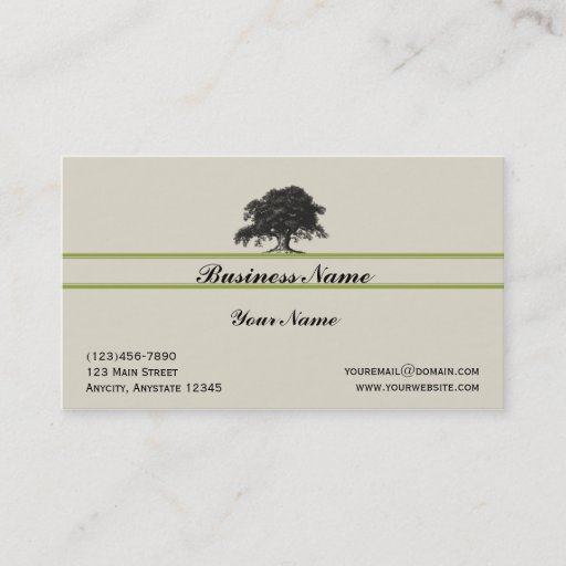 Customizable Oak Tree Plantation in Green Business Card