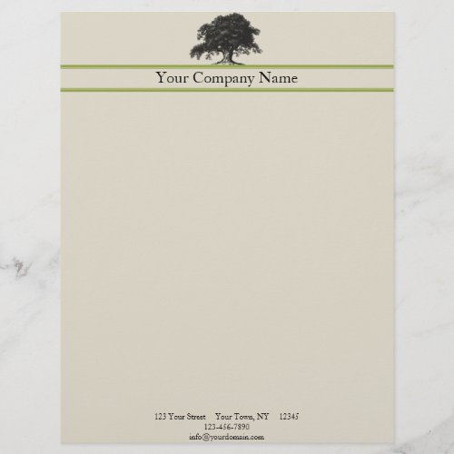 Oak Tree Plantation in Green Letterhead