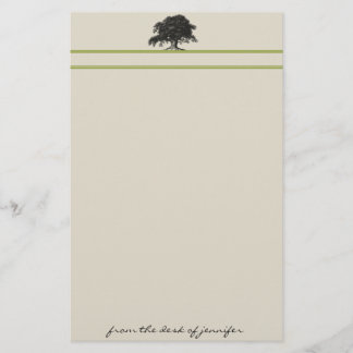 Oak Tree Plantation in Green Stationery