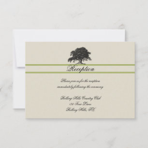 Oak Tree Plantation in Green Wedding Reception Invitation