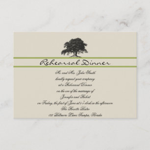 Oak Tree Plantation in Green Wedding Rehearsal Invitation