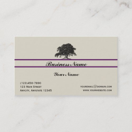 Oak Tree Plantation in Purple Business Card