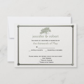 Oak Tree Plantation Wedding Response Card by NoteableExpressions at Zazzle
