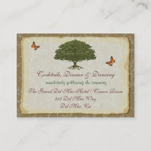 Oak Tree Reception Enclosure Card Business Cards