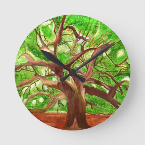 Oak Tree Round Clock