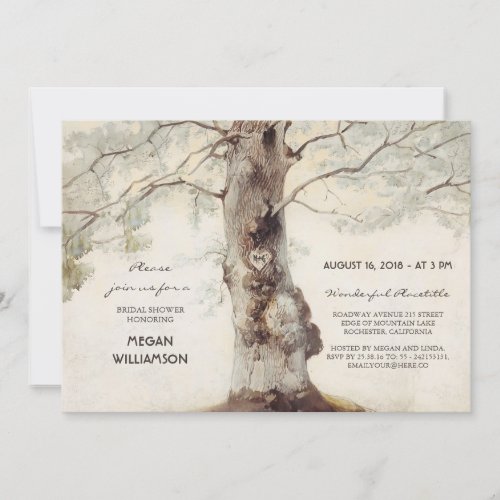 Oak Tree Rustic Bridal Shower Invitation