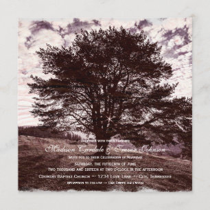 Oak Tree Rustic Country Wedding Invitations